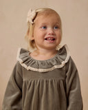 Quincy Mae Velour Baby Dress ~ Forest