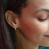 Kris Nations - Baguette Huggie Hoop Earrings: 18K Gold Vermeil