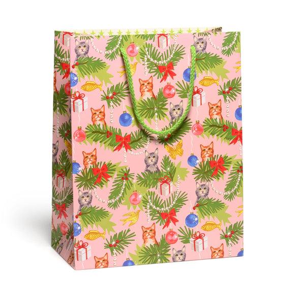 Red Cap Cards - Christmas Cats large gift bag: Large