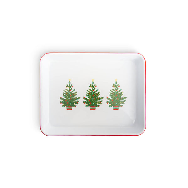 Crow Canyon Home - Helmsie x CCH Christmas Tree Enamelware Small Rect. Tray