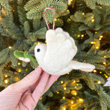 Ornaments 4 Orphans - Dove with Olive Branch Felt Wool Christmas Ornament