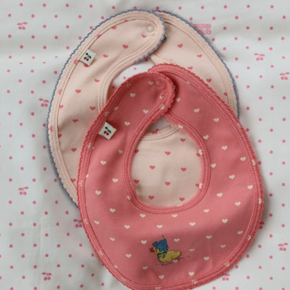 Konges Basic 2 Pack Bibs ~ Coeur/Teddy