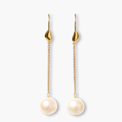 Chan Luu Floating Pearl Earrings Gold