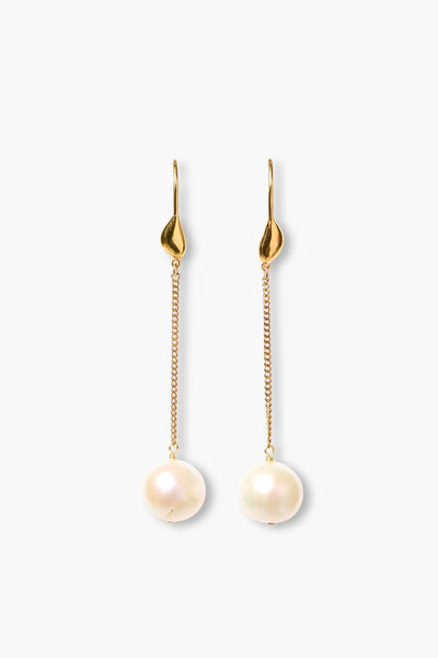 Chan Luu Floating Pearl Earrings Gold