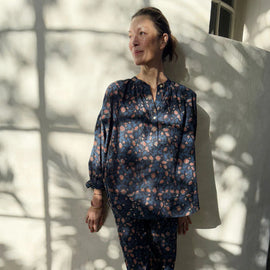Two NY Drawstring Pant ~ Floral Dabu