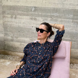 Two NY Pullover Blouse ~ Floral Dabu