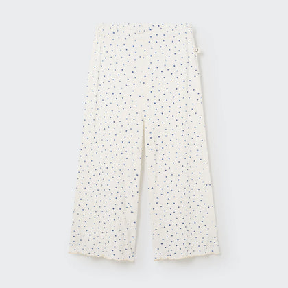 Cozmo Floral Gauze Pants ~ Ivory Blue