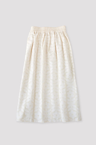 Micaela Greg Cream Floral Jacquard Skirt