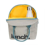Fluf Zipper Lunch Bag - 'Lunch' Grey & Midnight