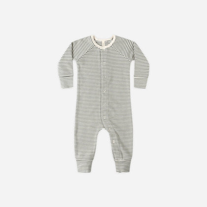 Quincy Mae Pointelle Long John ~ Forest Stripe