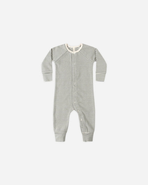 Quincy Mae Pointelle Long John ~ Forest Stripe