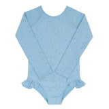 Minnow Girls Blue Eyelet Rashguard One Piece
