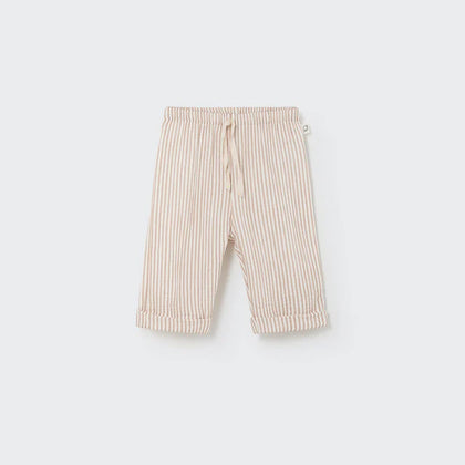 Cozmo Striped Gauze Baby Pants ~ Coffee