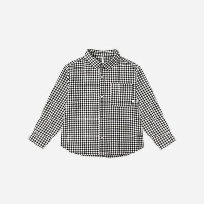 Rylee + Cru LS Collared Shirt ~ Black Gingham