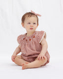 Quincy Mae Lenore Romper ~ Red Gingham