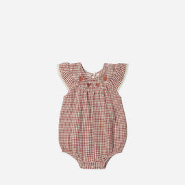Quincy Mae Lenore Romper ~ Red Gingham