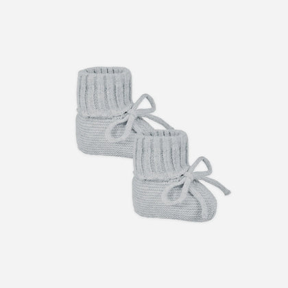 Quincy Mae Knit Booties ~ Heathered Dusty Blue