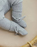Quincy Mae Knit Booties ~ Heathered Dusty Blue