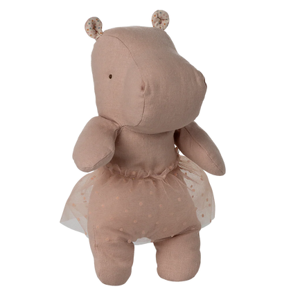 Maileg Hippo w/Skirt ~ Soft Rose