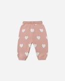Quincy Mae Heart Knit Pants ~ Pink