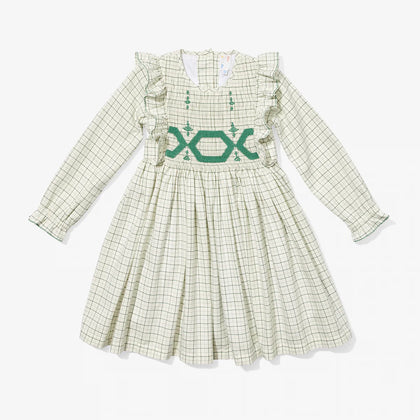 Oso & Me Emily Dress in Green Tattersall