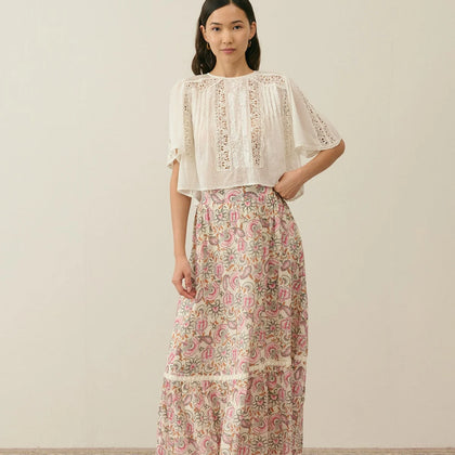 Louise Misha Women's Jansiane Skirt ~ Cream Dolce Flowers