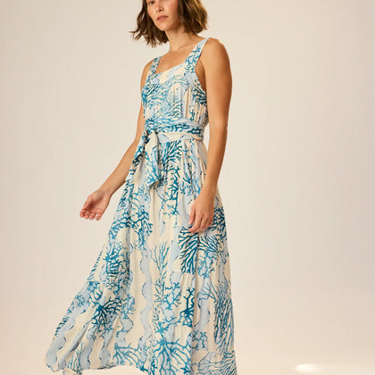 Natalie Martin Jasmine Maxi- Coral Wave Sky
