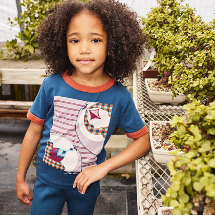 Misha & Puff Kaito Ringer Tee ~ Marine