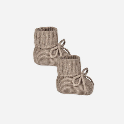 Quincy Mae Knit Booties ~ Heathered Mocha