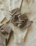 Quincy Mae Knit Booties ~ Heathered Mocha