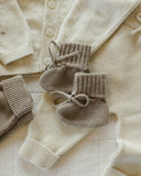 Quincy Mae Knit Booties ~ Heathered Mocha