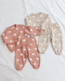 Quincy Mae Heart Knit Sweater ~ Pink