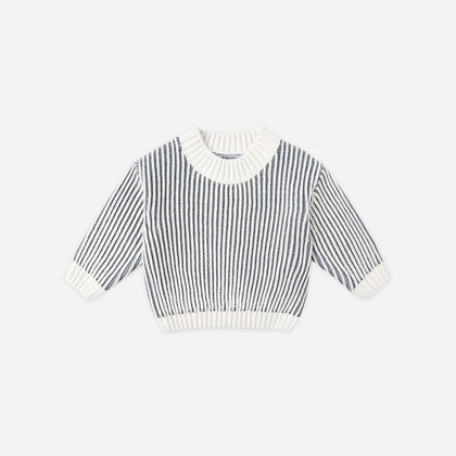 Quincy Mae Relaxed Knit Sweater ~ Ocean