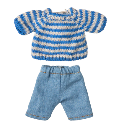 Maileg Petite Couture Knitted Sweater & Pants for Big Brother Mouse