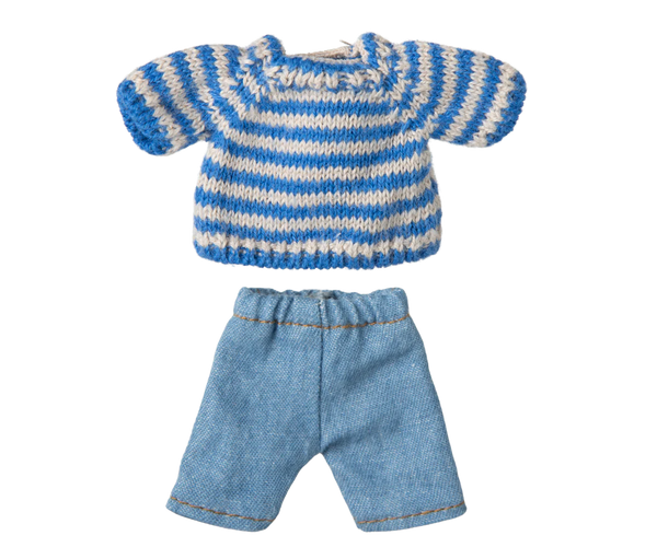 Maileg Petite Couture Knitted Sweater & Pants for Big Brother Mouse