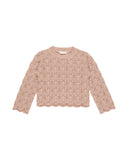 Rylee & Cru Crochet Knit Pullover ~ Rose