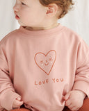 Quincy Mae Relaxed Sweatshirt Love ~ Pink