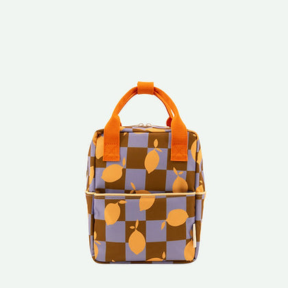 Sticky Lemon Small Backpack ~ Farmhouse ~ Checkerboard Lemons