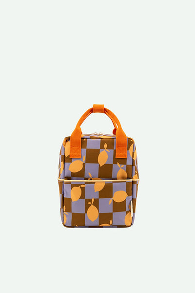 Sticky Lemon Small Backpack ~ Farmhouse ~ Checkerboard Lemons