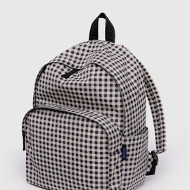 Baggu Large Nylon Backpack ~ Black & White Gingham