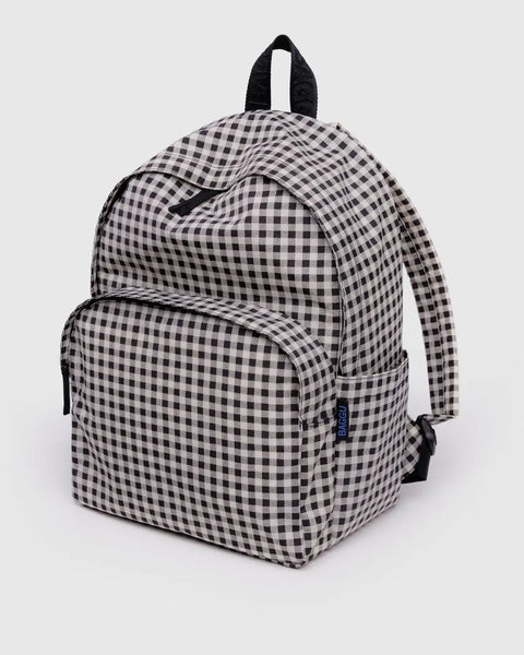 Baggu Large Nylon Backpack ~ Black & White Gingham