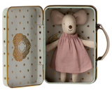 Maileg Little Sister Angel Mouse in Suitcase
