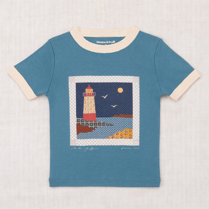 Misha & Puff Lighthouse Collage Ringer Tee ~ Blueslate