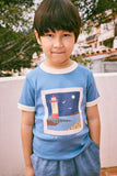 Misha & Puff Lighthouse Collage Ringer Tee ~ Blueslate