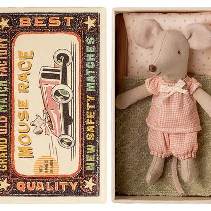 Maileg Little Sister Mouse in Matchbox