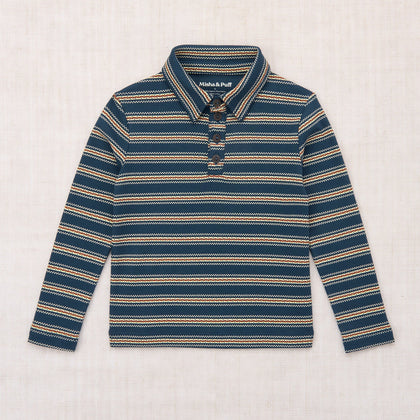 Misha & Puff LS Polo ~ Marine Blue Sgraffito