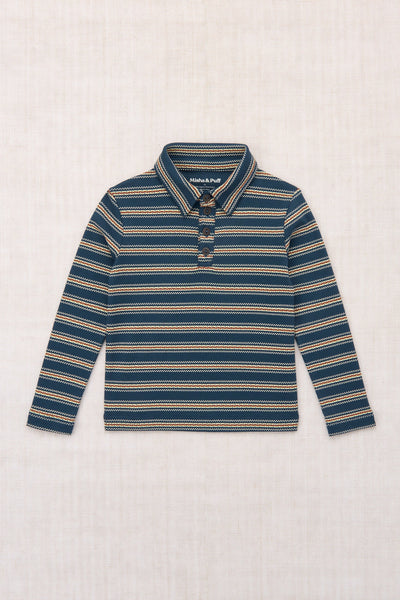Misha & Puff LS Polo ~ Marine Blue Sgraffito