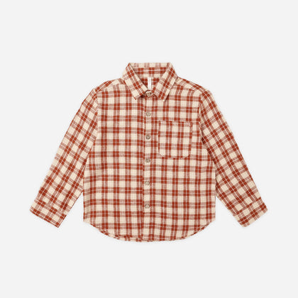 Rylee + Cru LS Collared Shirt ~ Red Plaid
