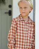 Rylee + Cru LS Collared Shirt ~ Red Plaid