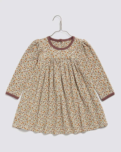 Little Cottons Organic Pointelle Maya Dress ~ Prairie Floral